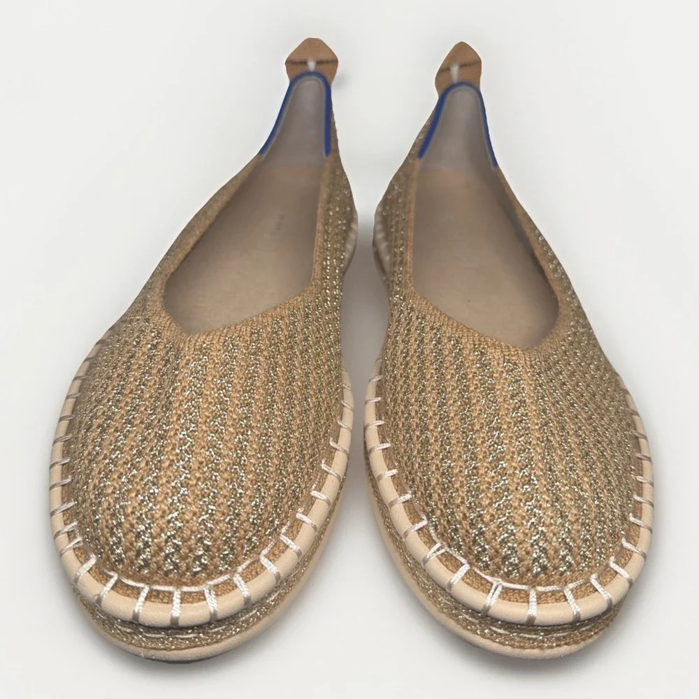 Rothy's Espadrille in Gold Stripe Women's Size 6 Lk Nw RARE FIND